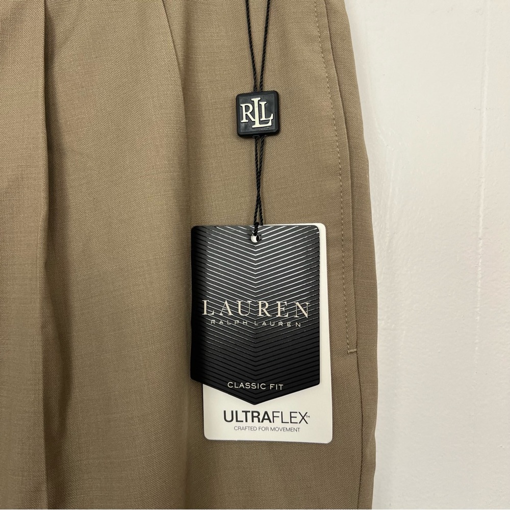 NWT $140 Lauren Ralph Lauren‎ Dress Pants UltraFlex Cuffed Hem Tan 40x32 - Picture 2 of 6